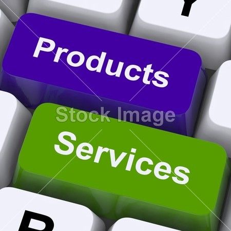 >产品和服务键显示销售和购买在线